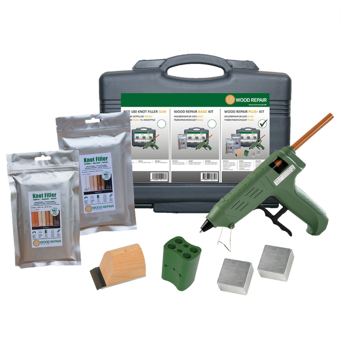 Wood Repair PLUS+ Kit, Knot Filling, inc. Thermelt Pack #1, # 2 & All Accessories, 220V