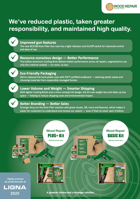 Wood Repair PLUS+ Kit, Knot Filling, inc. Thermelt Pack #1, # 2 & All Accessories, 220V
